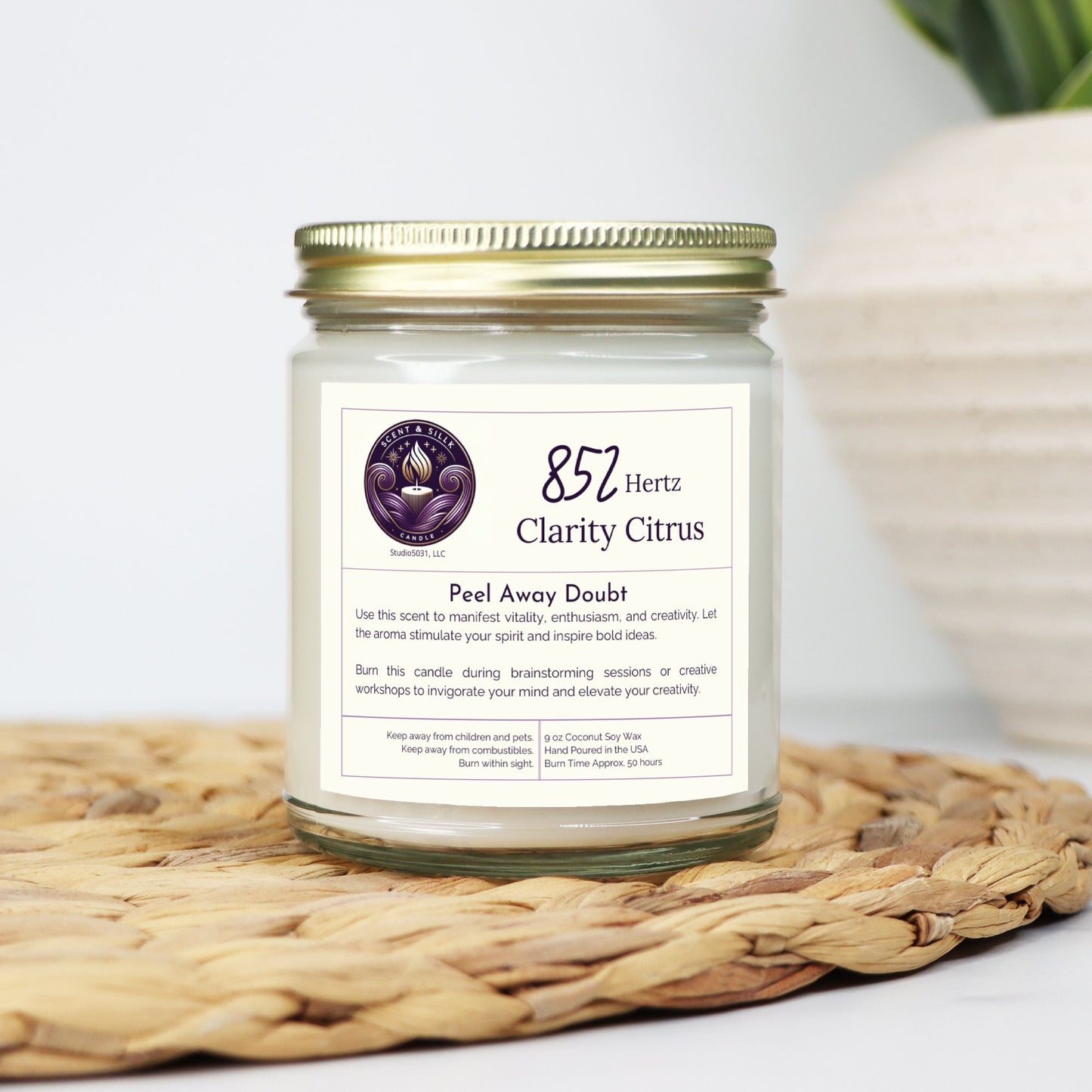 Clarity Citrus: 852 Hz Manifestation Candle